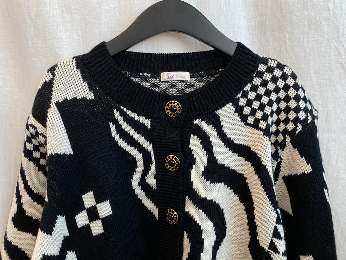 패턴 울혼방 가디건(L) 상품이미지2