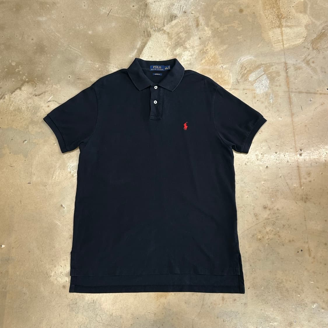 L 폴로랄프로렌 커스텀핏 블랙 카라 반팔티 상품이미지2