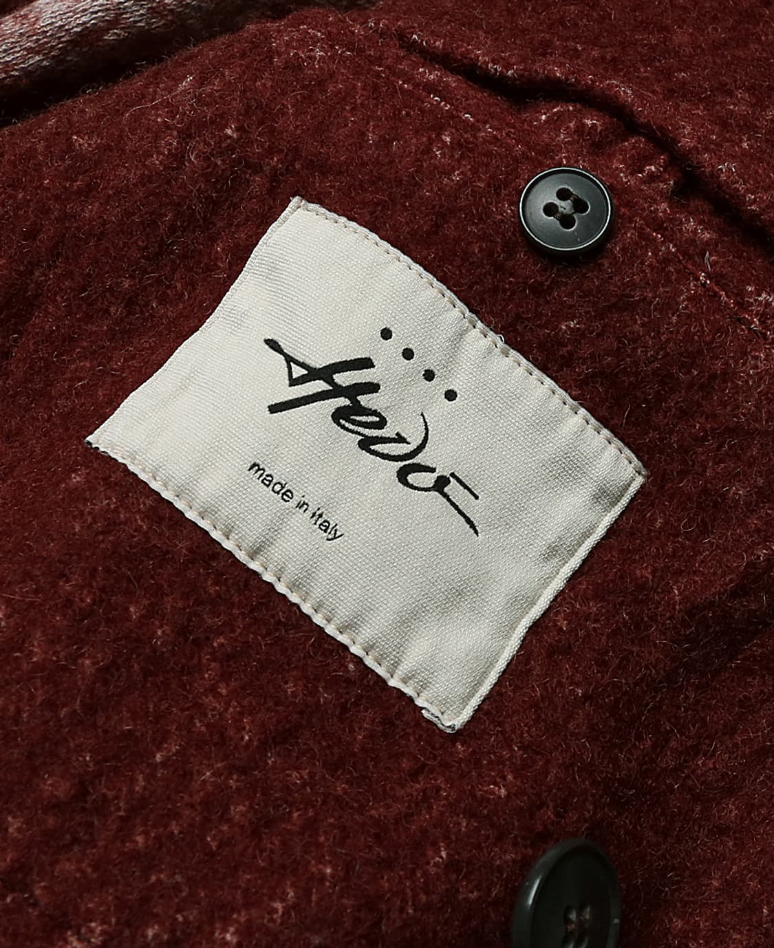 헤보 [Hevo] 버건디 레드 코튼 라나 버진 울 이태리 더블 코트 상품이미지6