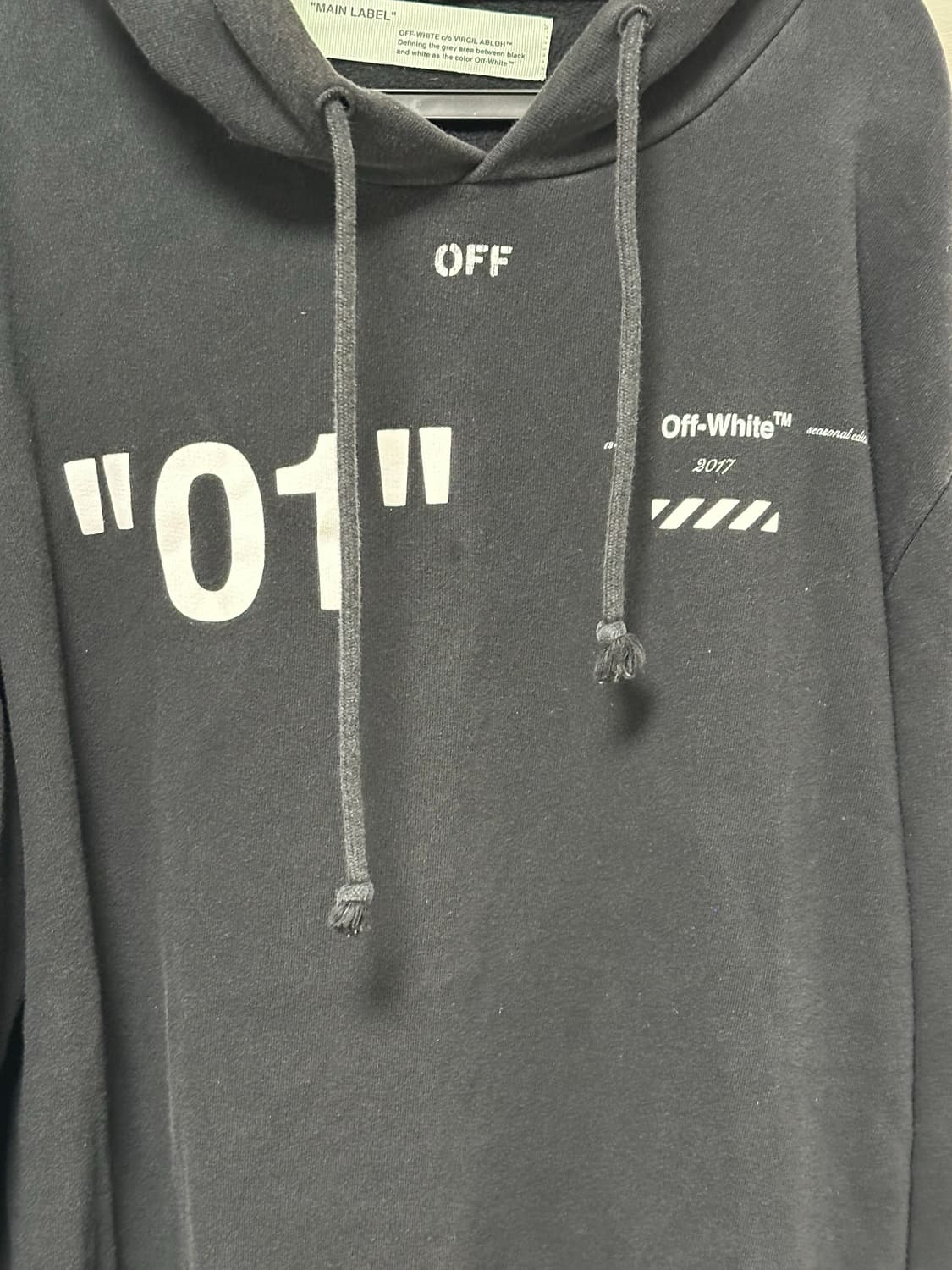 오프화이트 "01" 다이아고널 후드티 XL 상품이미지2