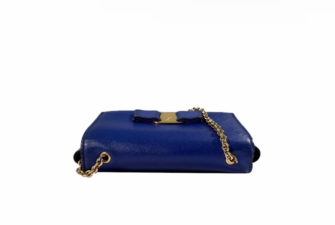 페레가모 여성 지니 바라 보우 체인 숄더 크로스백 블루 21 E133 상품이미지5