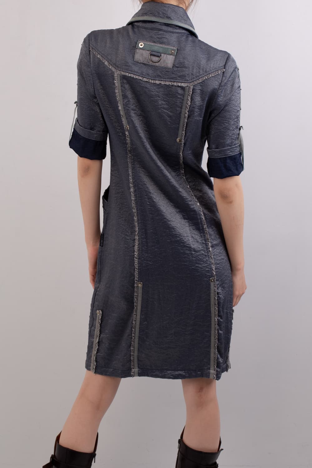 OZZONESTE GLOSSY MILITARY SHIRT DRESS 상품이미지4