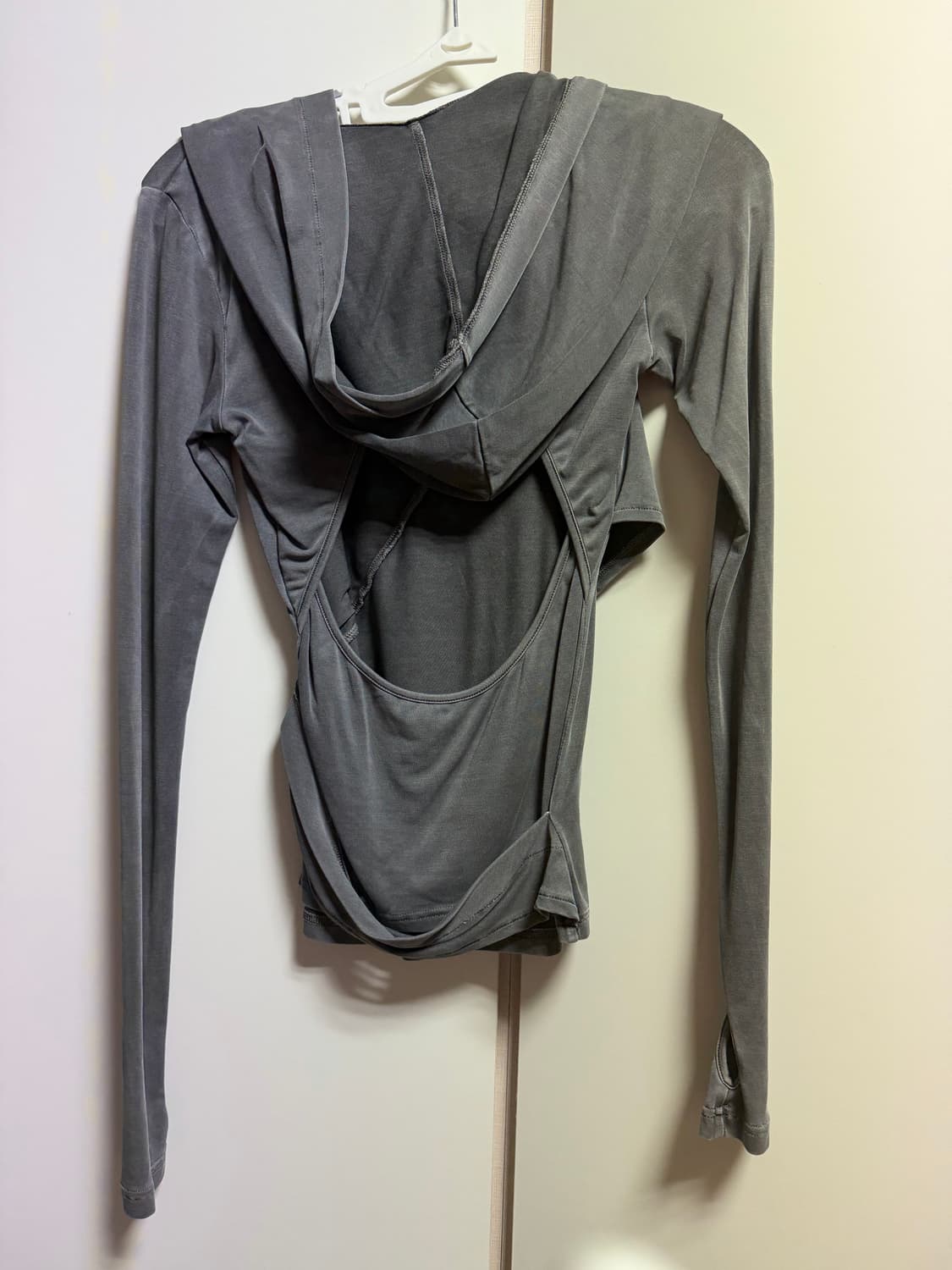 hyeinseo hooded jersey top charcoal 상품이미지3