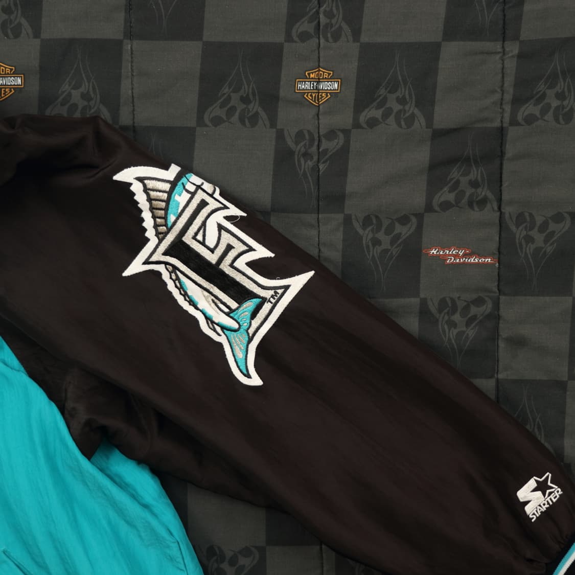 90S 스타터 플로리다 말린스 봄버 자켓 3XL B17 상품이미지3