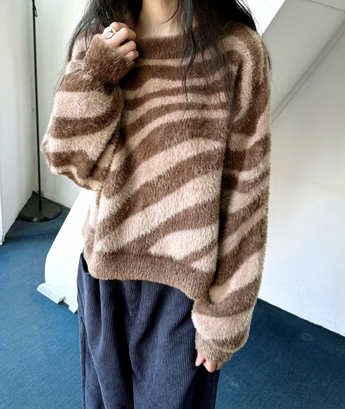 Brushed fabric cropped knit P/O 상품이미지10