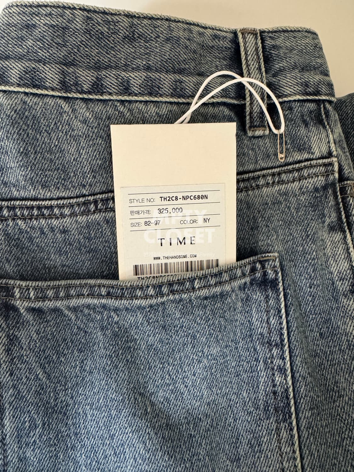 [82] 타임옴므 원턱 와이드 데님 팬츠 상품이미지8