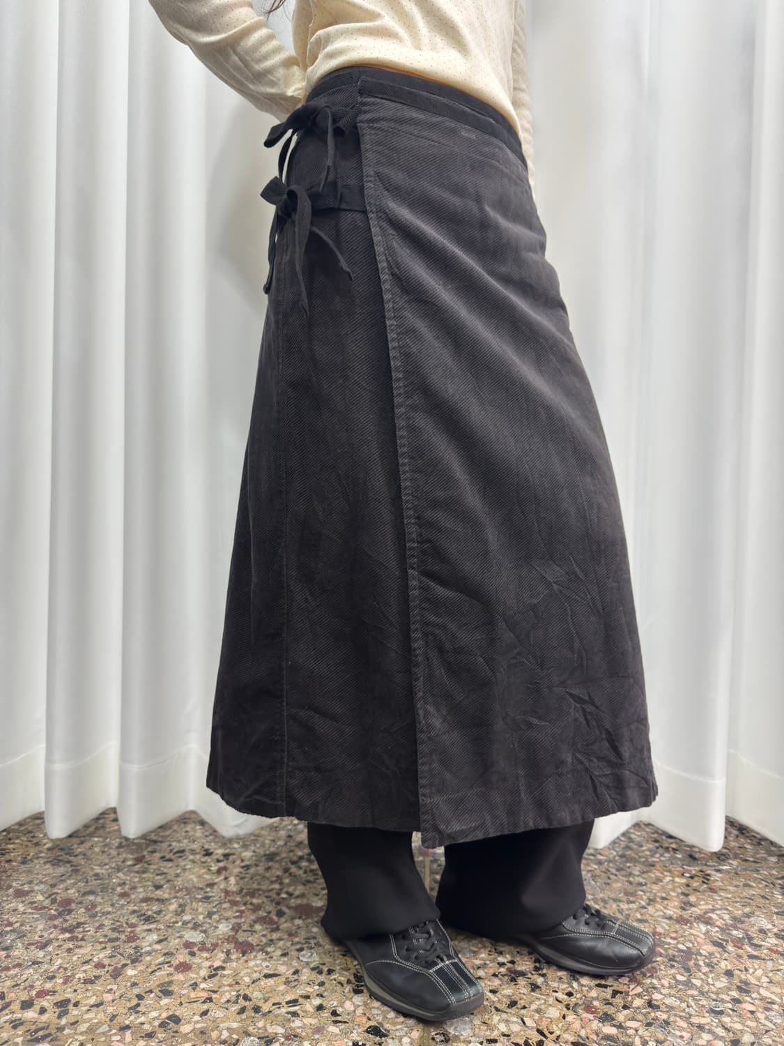corduroy wrap skirt 상품이미지1