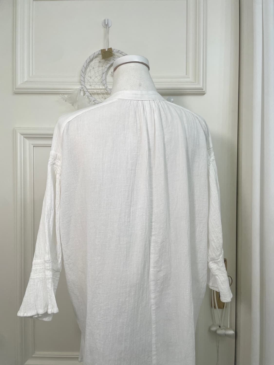 white shirring cotton opc blouse(size-M) 상품이미지4