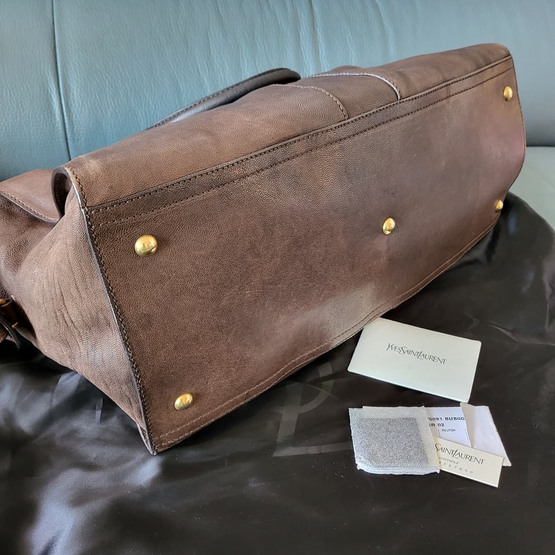 YSL 입생로랑 정품 금장 카바시크백  브라운 빅사이즈 오버사이즈 토트백 상품이미지6