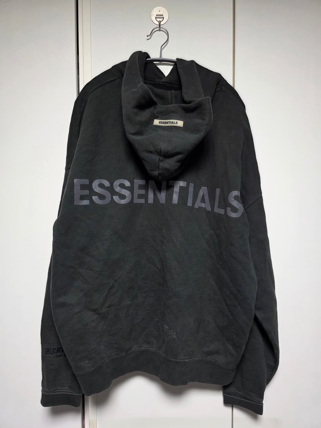 에센셜 ESSENTIALS 블랙 후드티 L (실측 XL) 상품이미지3