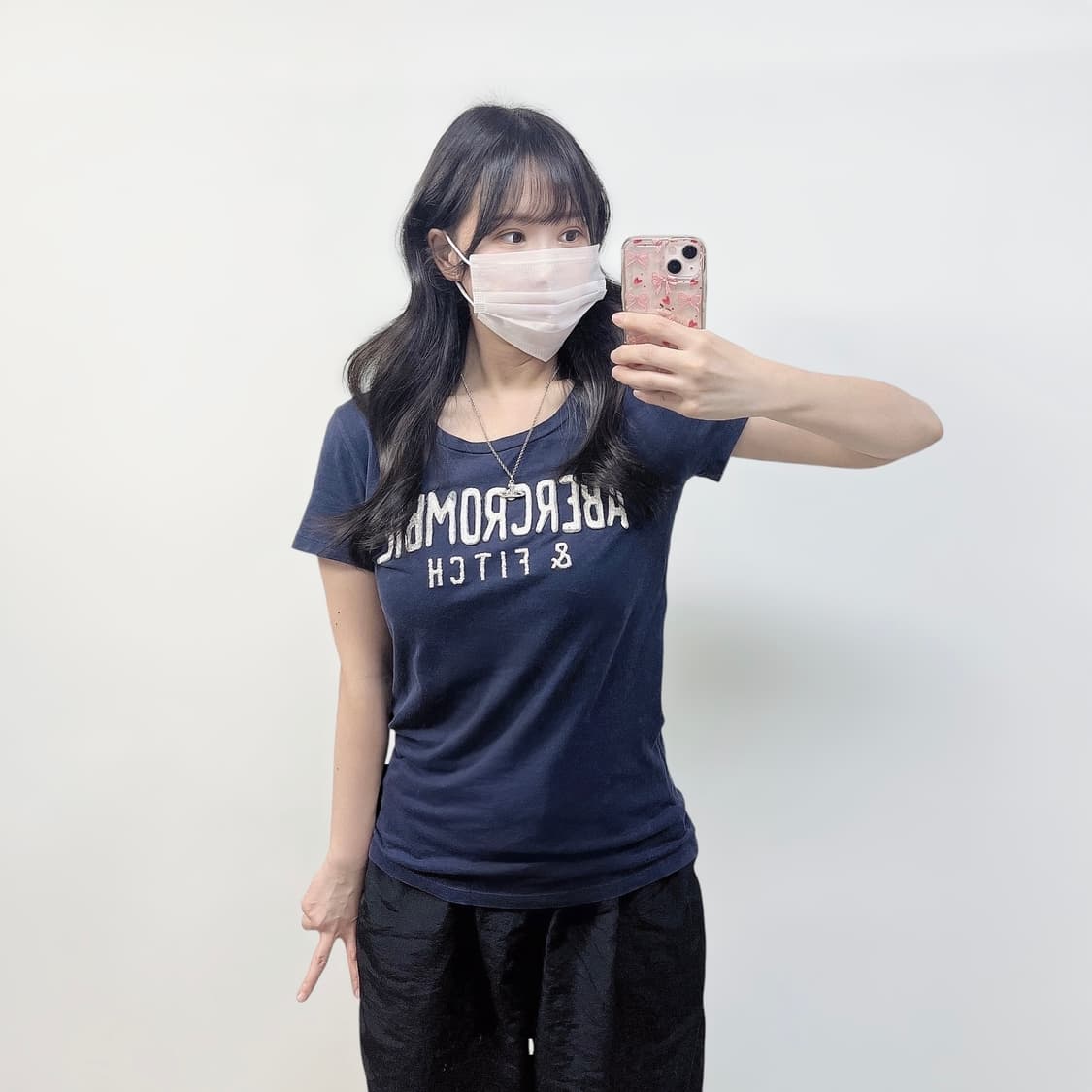 아베크롬비 스펠 로고 반팔티 네이비 상품이미지1