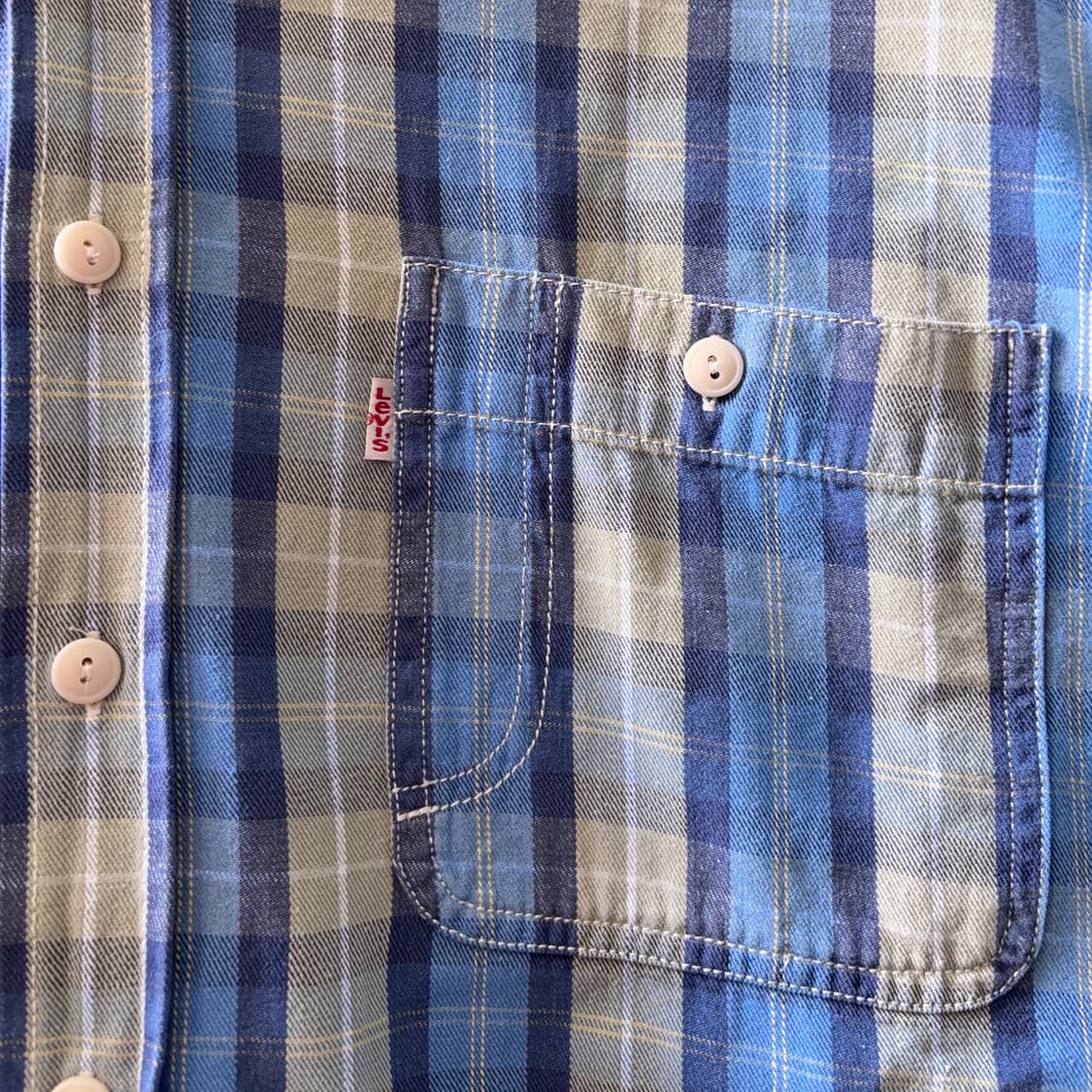 90s 리바이스 Levi’s 체크 워크 셔츠 (홍콩 생산) 상품이미지3