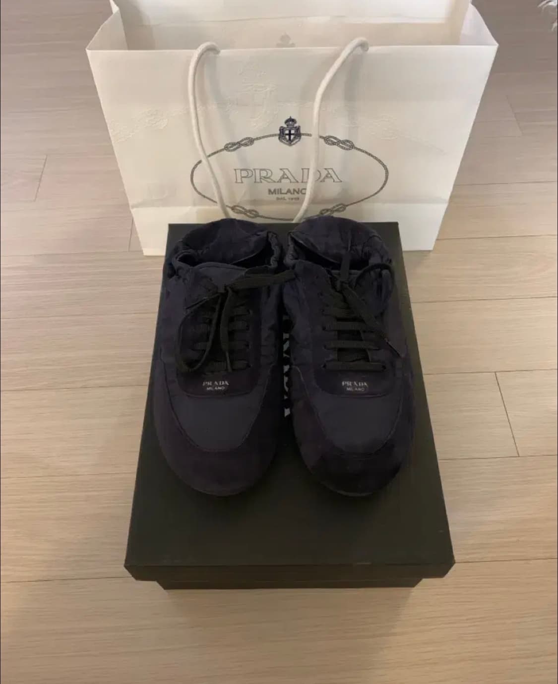 프라다 컬랩스 스니커즈 (39 네이비) 상품이미지3