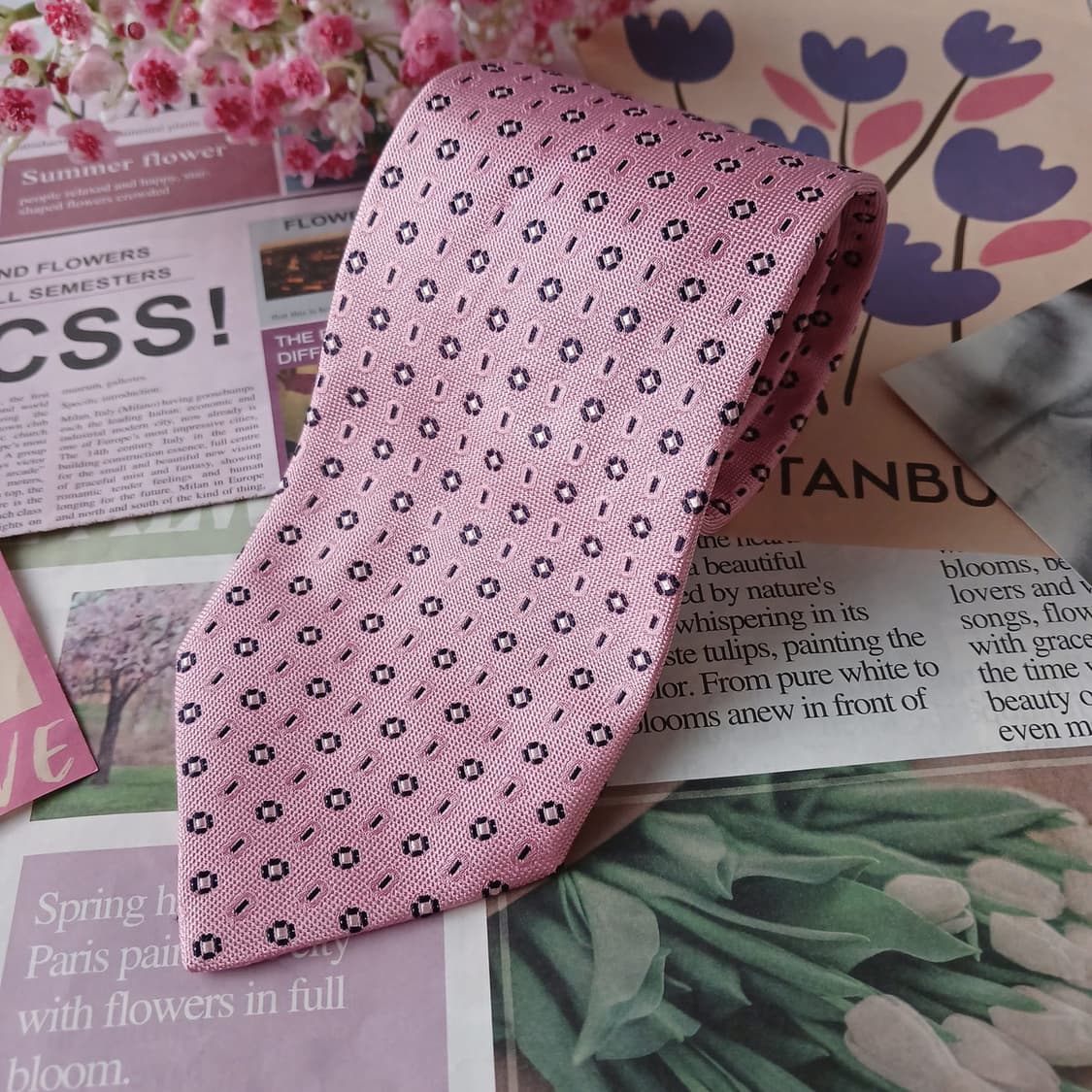 앤드류스 타이 실크 핑크 자카드 넥타이 9.1cm A+등급 A19400
 상품이미지4