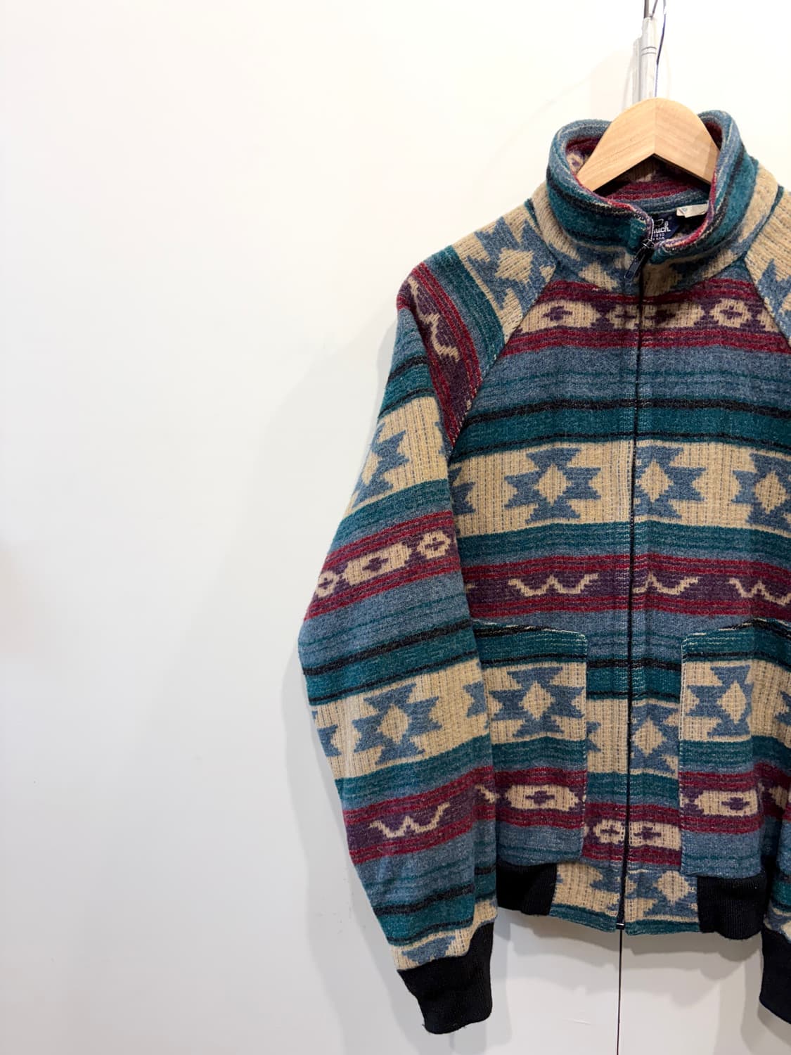 80's 울리치 나바호 패턴 울 자켓 상품이미지3