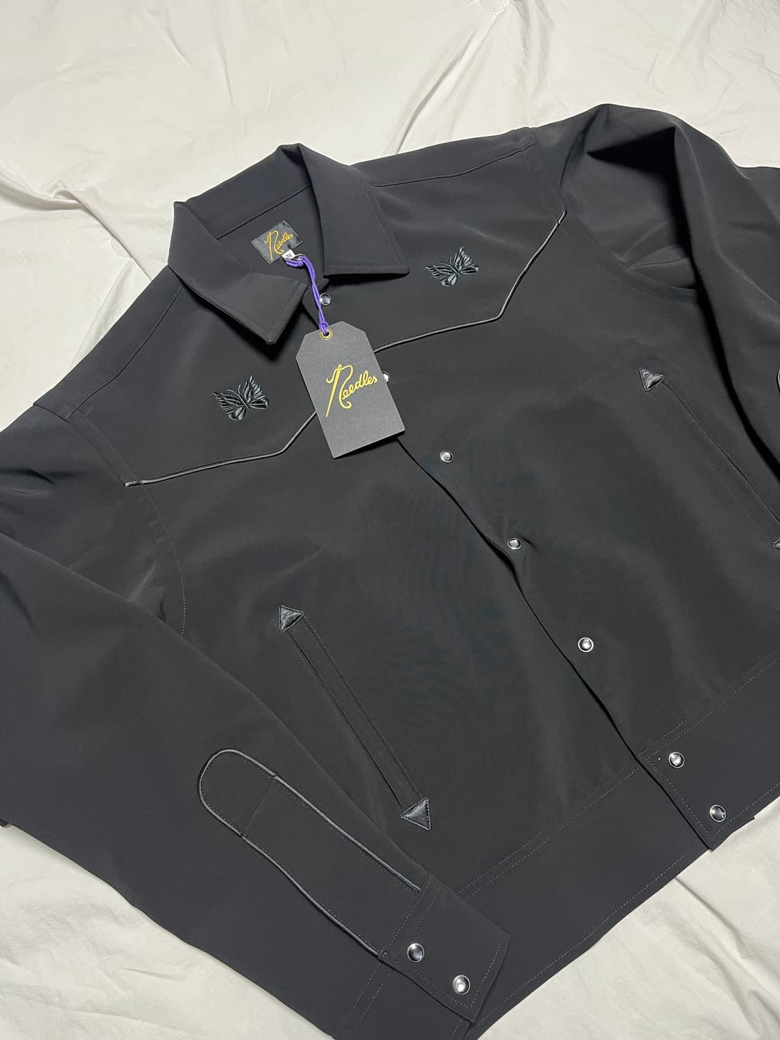 [M] 니들스 needles 파이핑 카우보이 자켓 올블랙 새상품 상품이미지4