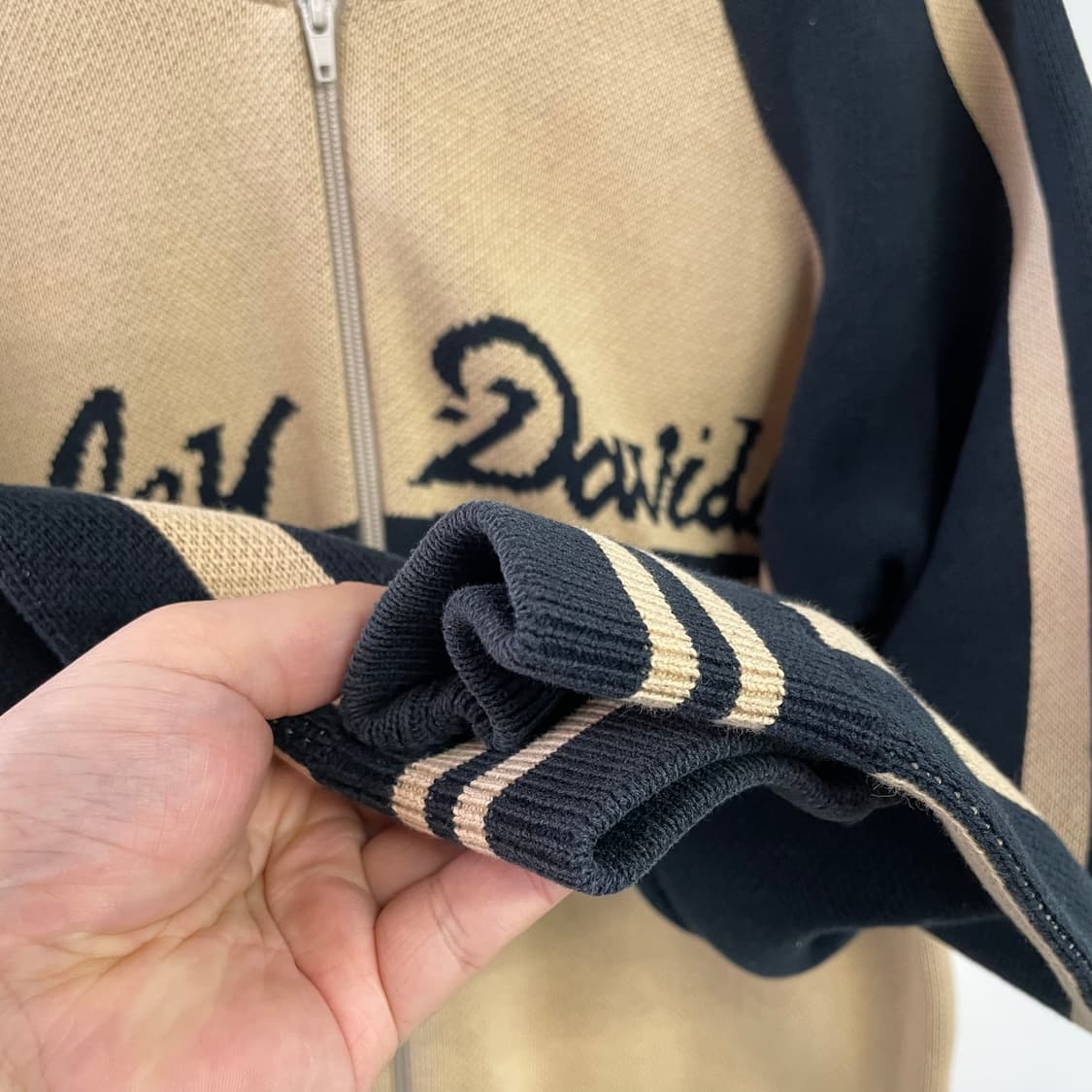 할리 데이비슨 스펠아웃 니트집업 상품이미지6