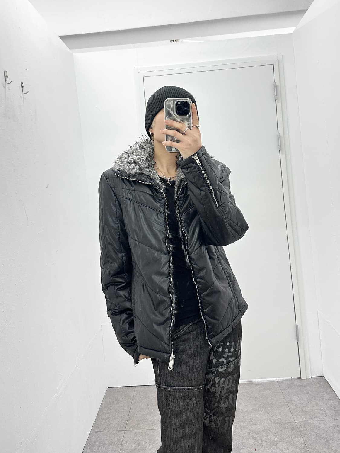 SPINASH 00s trimming fur puffer jacket 상품이미지2