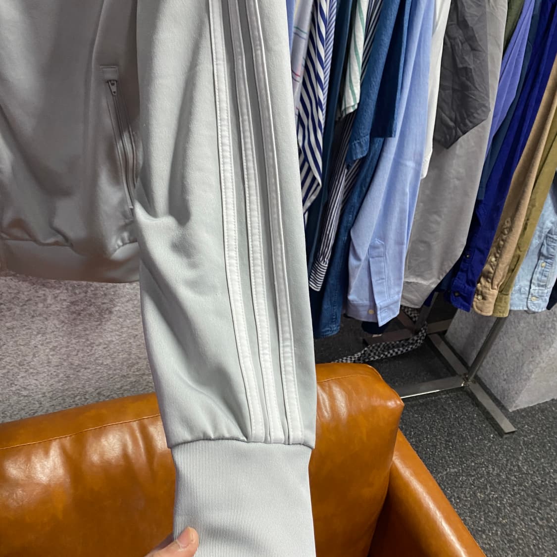 아디다스 아디컬러 클래식 파이어버드 실버 그레이 트랙탑 져지 B4350 상품이미지4