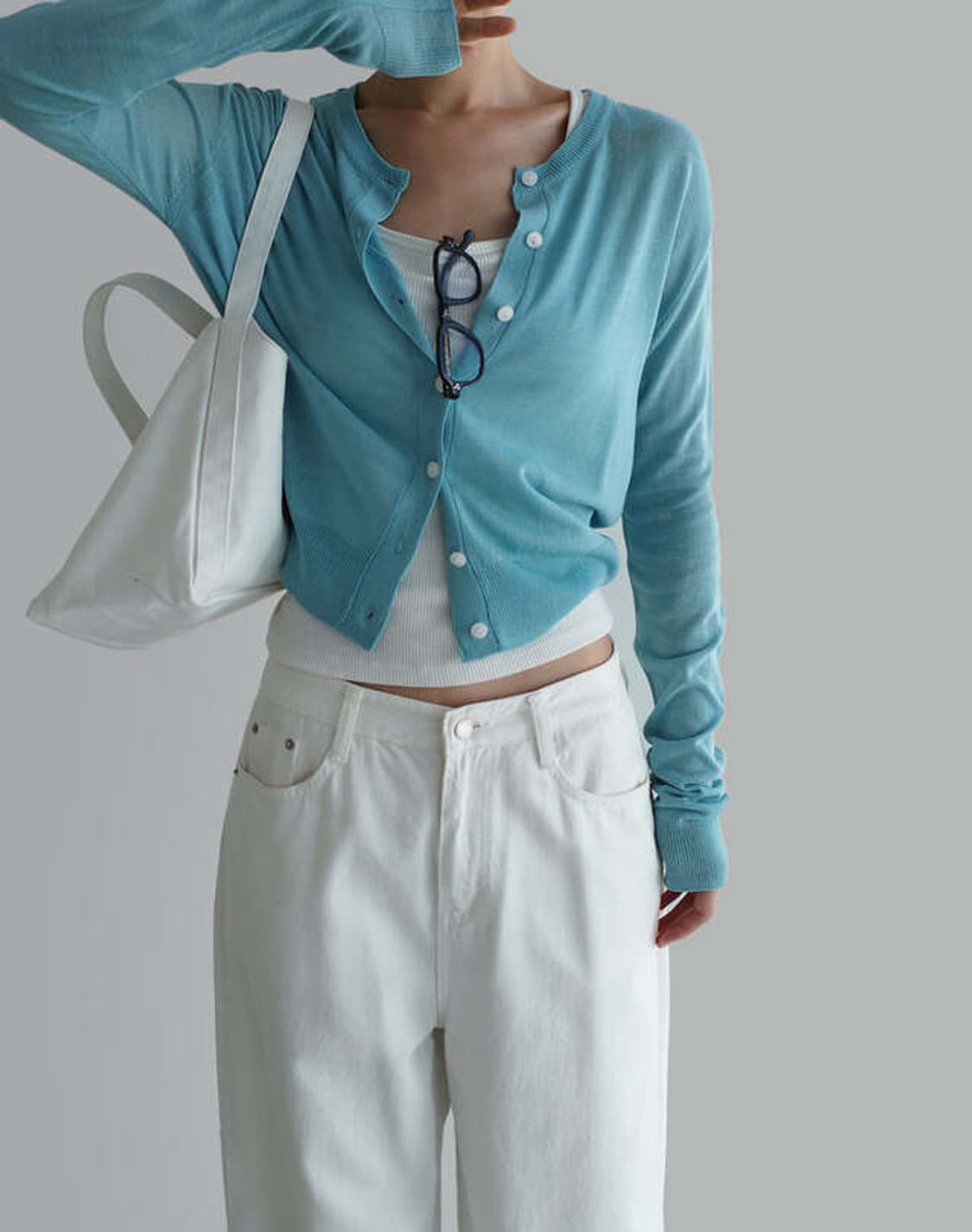 라룸 린넨가디건(소라) 새상품 상품이미지1