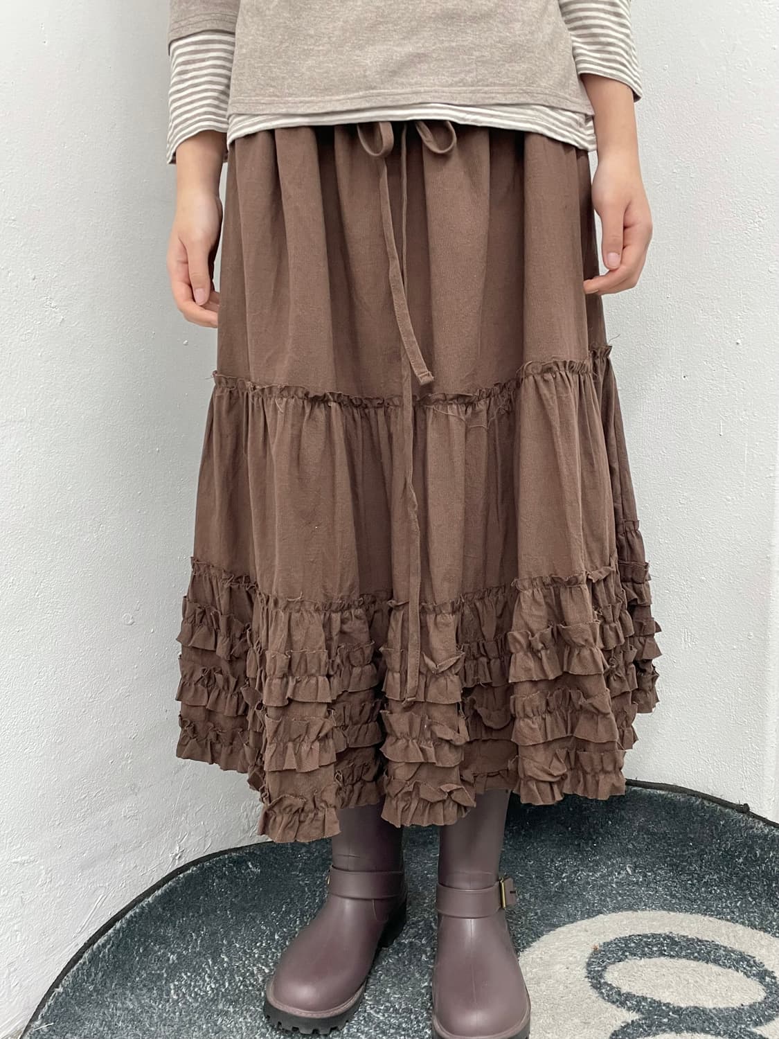 브라운 라떼 모리 캉캉 스커트 상품이미지2