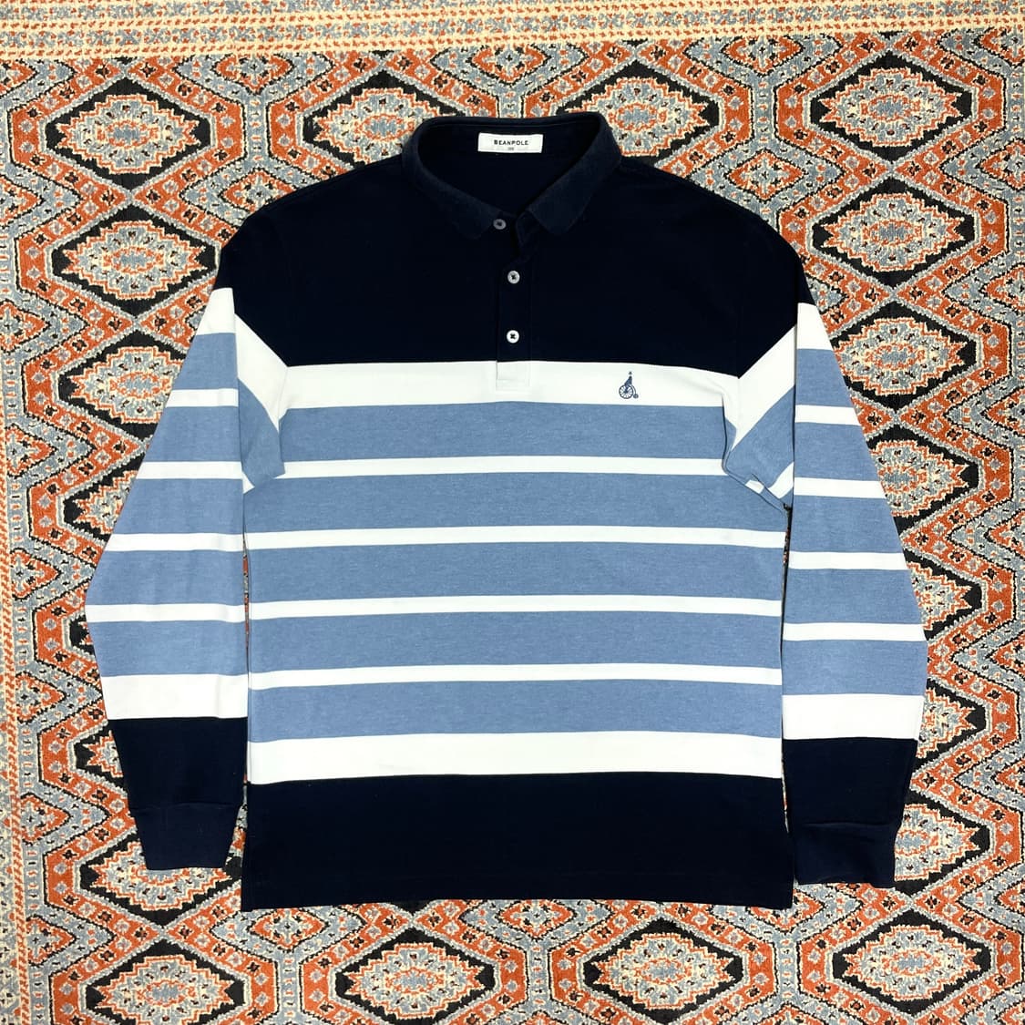 빈폴 네이비 긴팔 스트라이프 카라티셔츠 남성100  상품이미지1