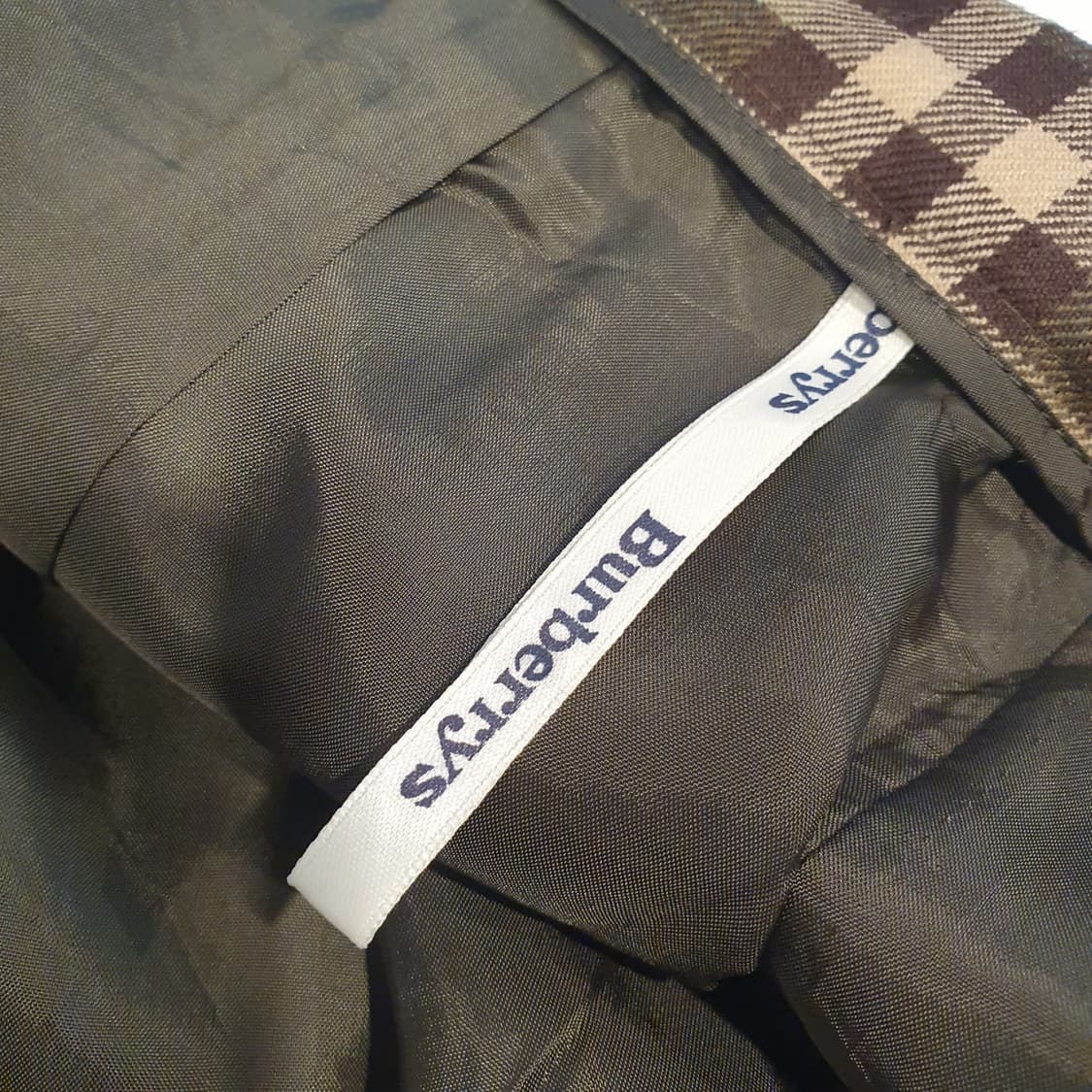 BURBERRYS 카키 그린 울 스커트 상품이미지5