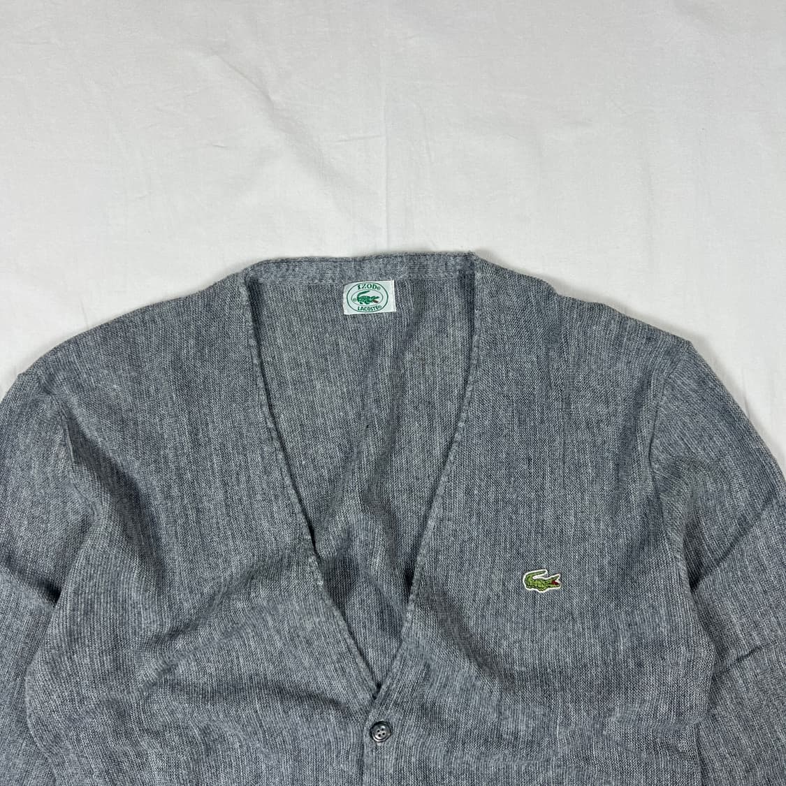 80‘s 라코스테 lacoste 로고 니트 가디건 상품이미지2