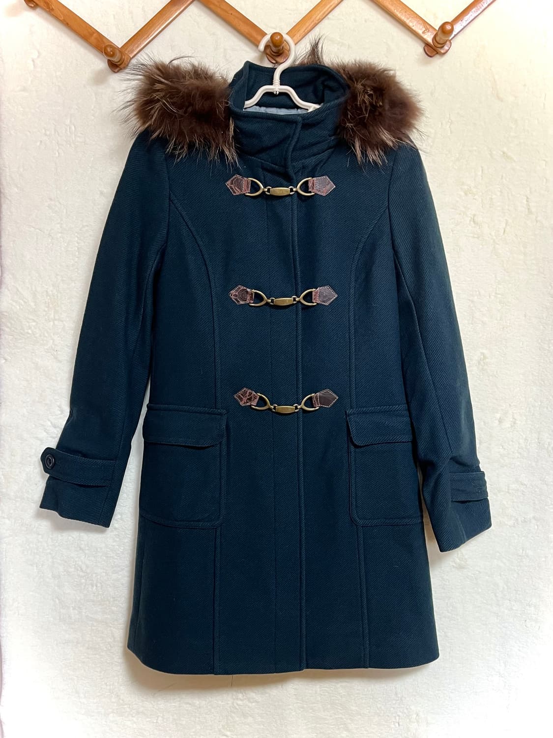 빈티지 쿠미코큐 청록 퍼 코트  상품이미지1