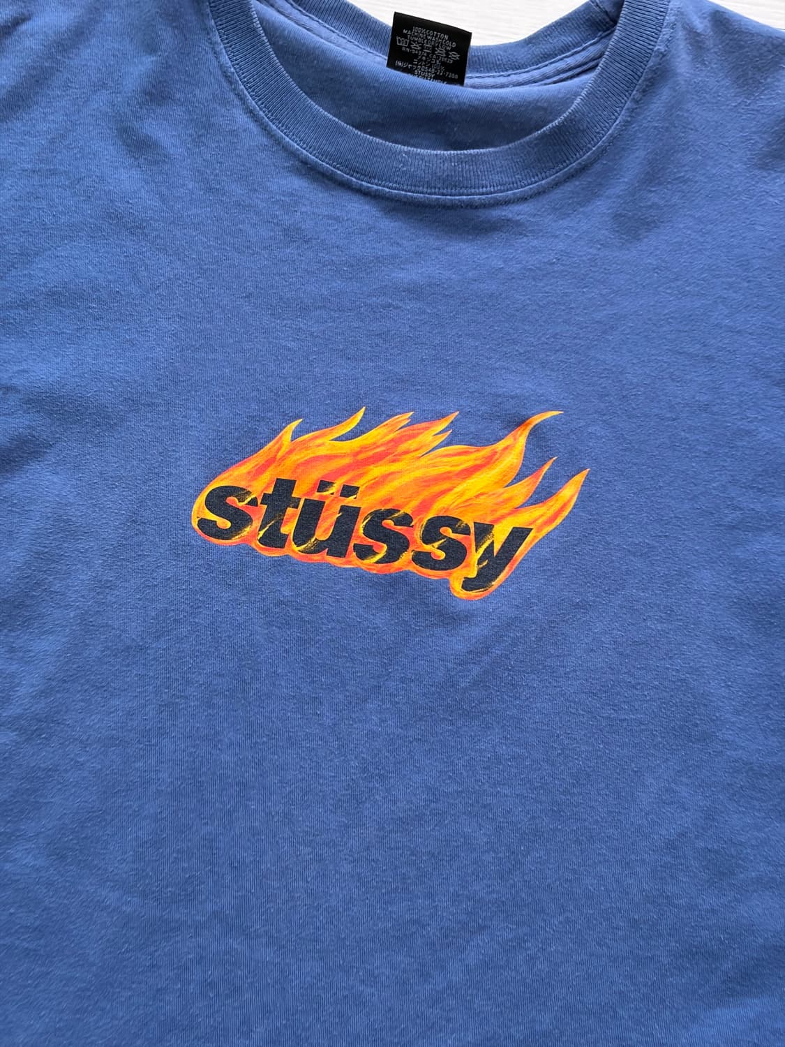 stussy 스투시 플레임 티셔츠 미드나잇 L (105) 상품이미지4