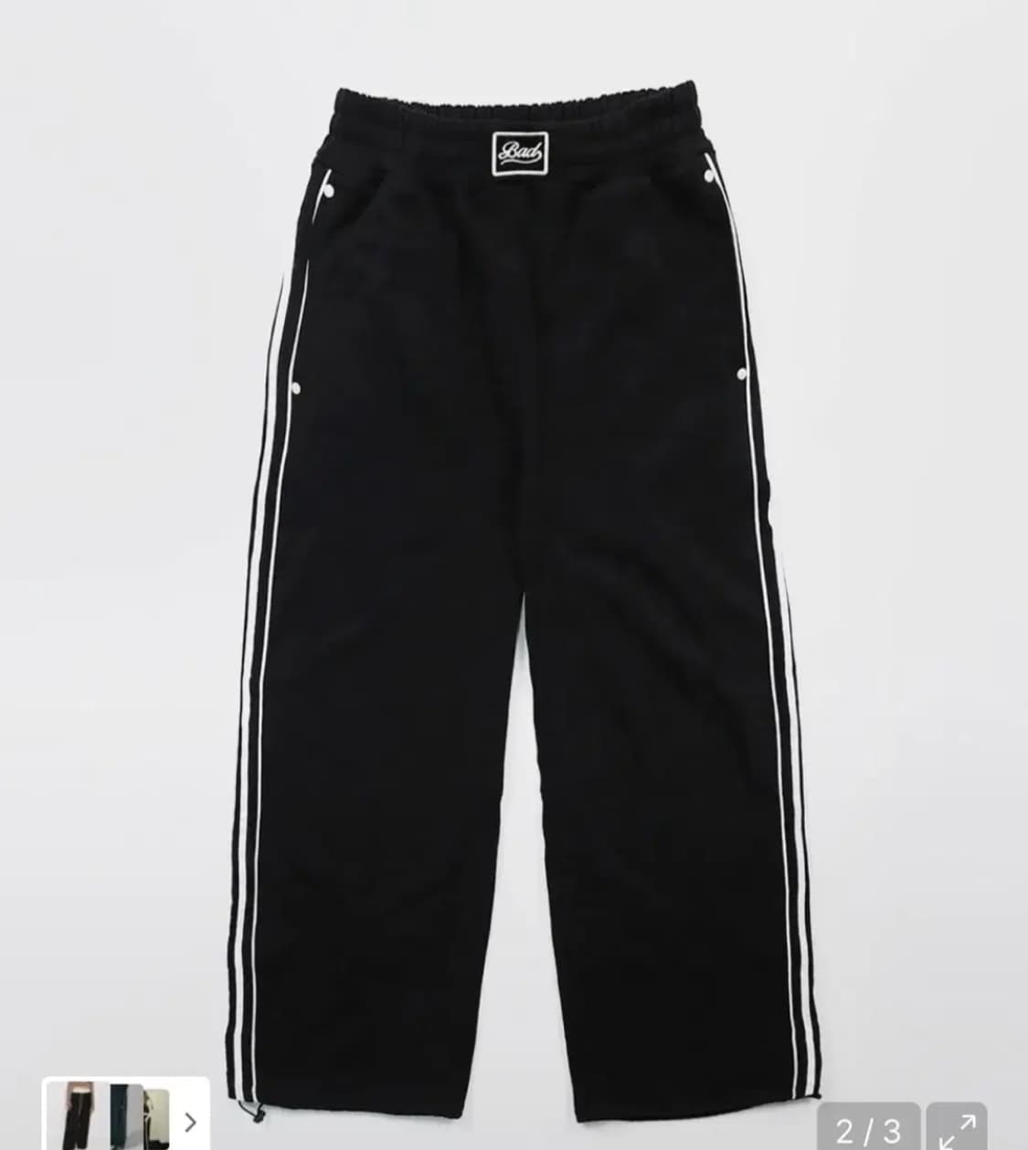 배드블러드 빌리 2 Way 커브드 조거 트라우져 트레이닝 팬츠 블랙 상품이미지1