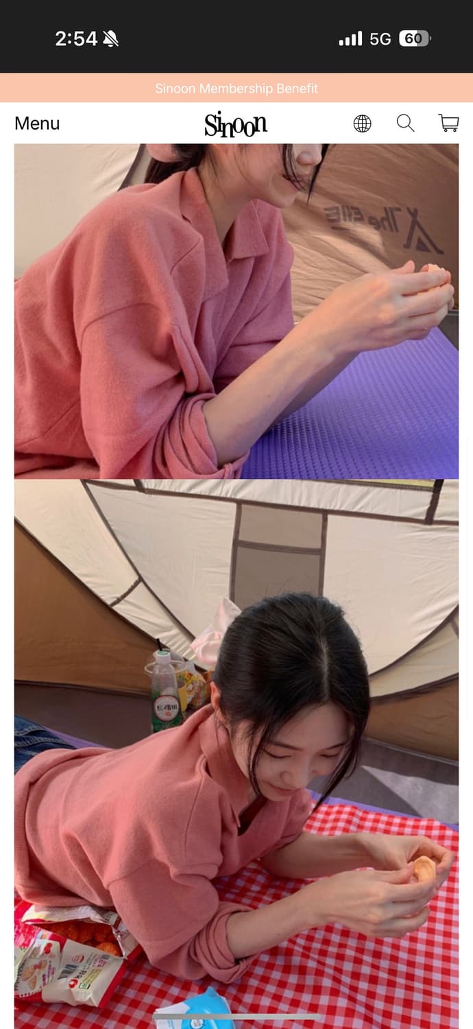 시눈 로고 카라 니트 핑크 상품이미지4