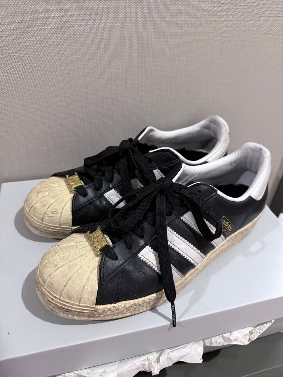 베이프x아디다스 슈퍼스타 블랙 250 상품이미지2