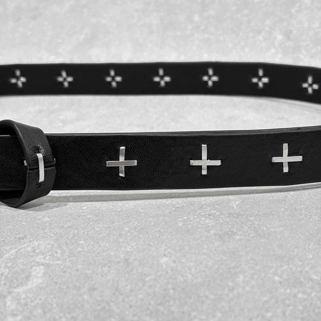 Oribell 크로스 스티치 락시크 슬림 가죽 롱 벨트 상품이미지5