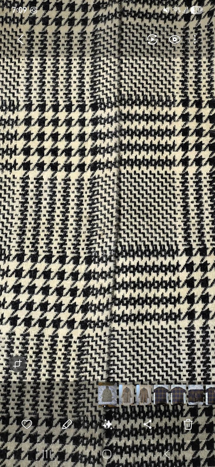 하운드투스 체크 후드 롱 울 코트 M 상품이미지3