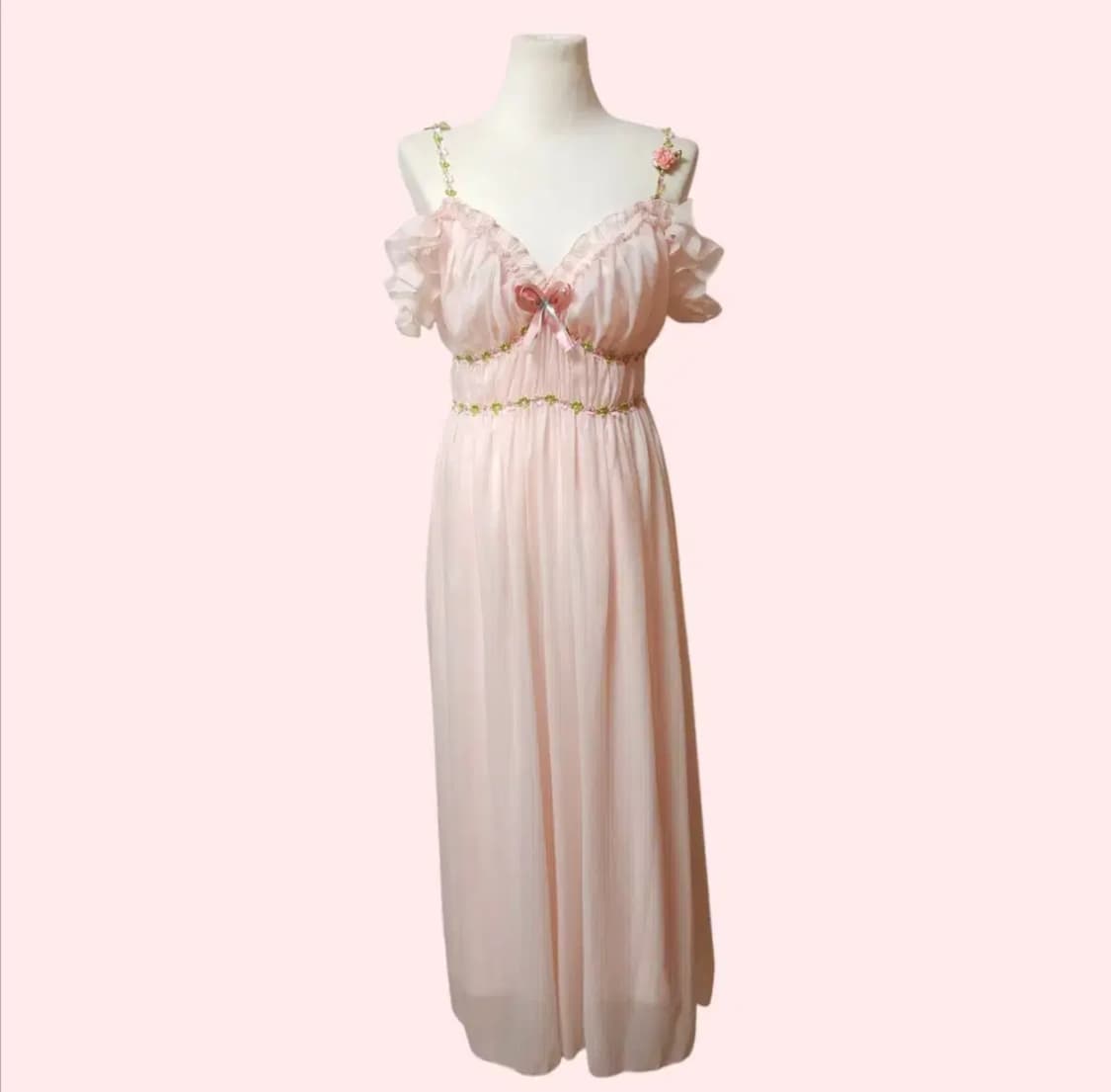 공주룩 여신룩 핑크 롱원피스 상품이미지4