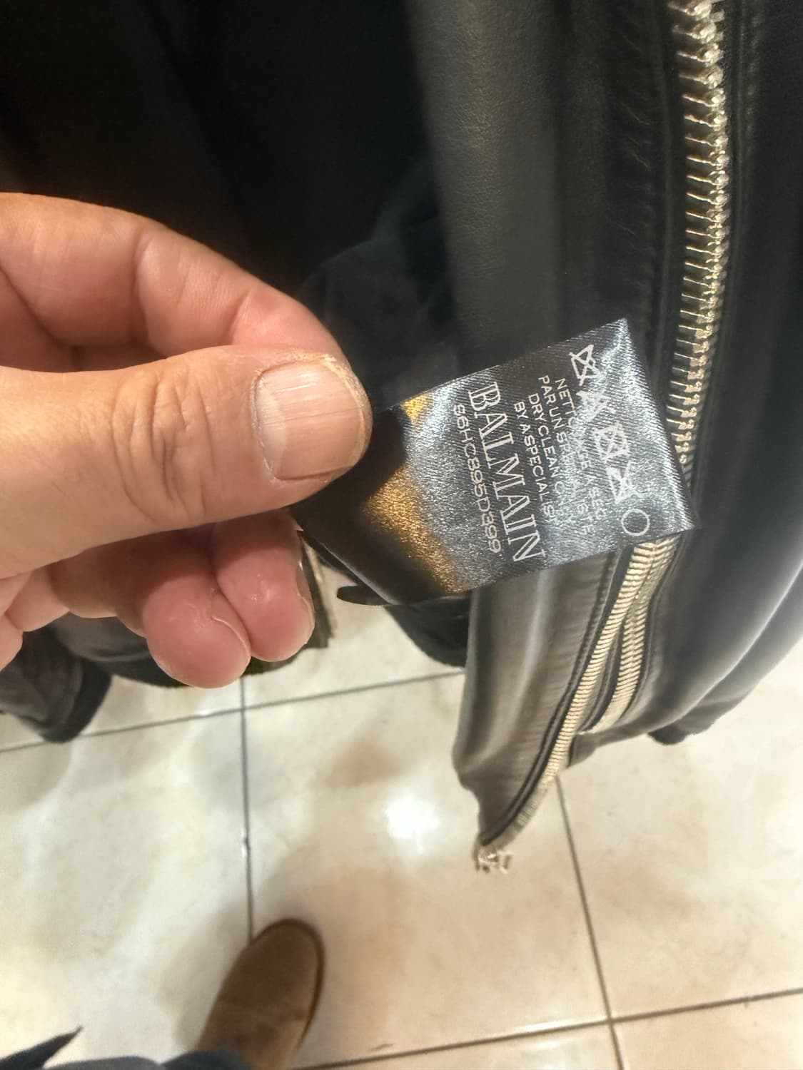 46/95 정품 발망 바이커 가죽자켓 팝니다 상품이미지6