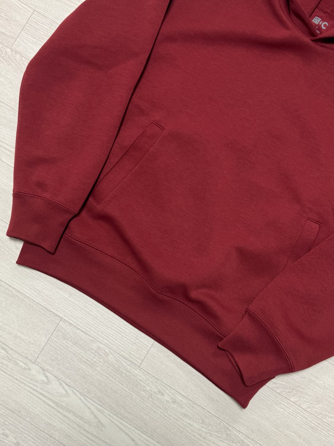 유니클로C 스웨트 오버사이즈 풀파카 레드 S 상품이미지4