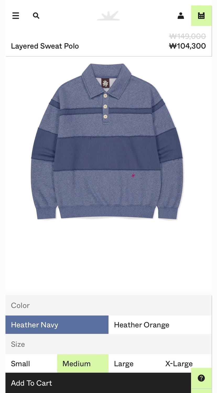 sunlove Layered Sweat Polo navy-M 상품이미지1