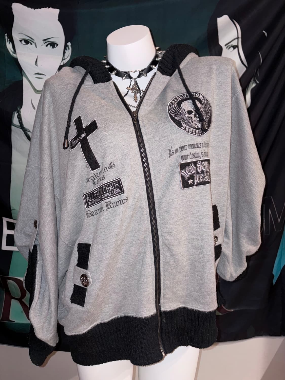 Gothic zip-up hoodie 상품이미지1