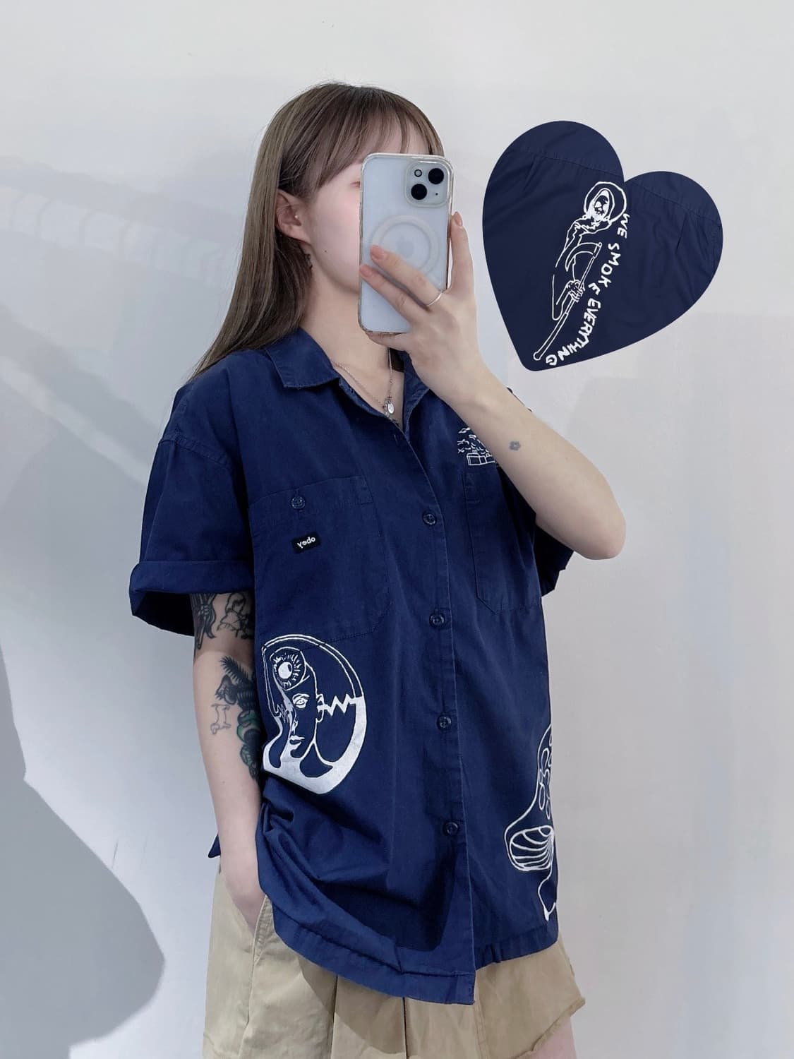 오베이 프린팅 반팔 셔츠 상품이미지1