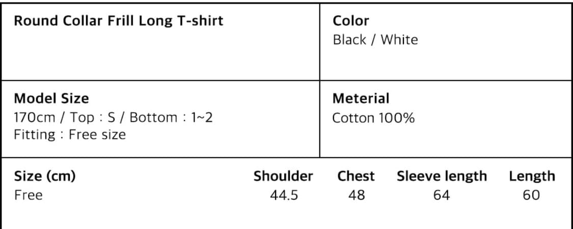 oheshio collar frill long t-shirt white 상품이미지5