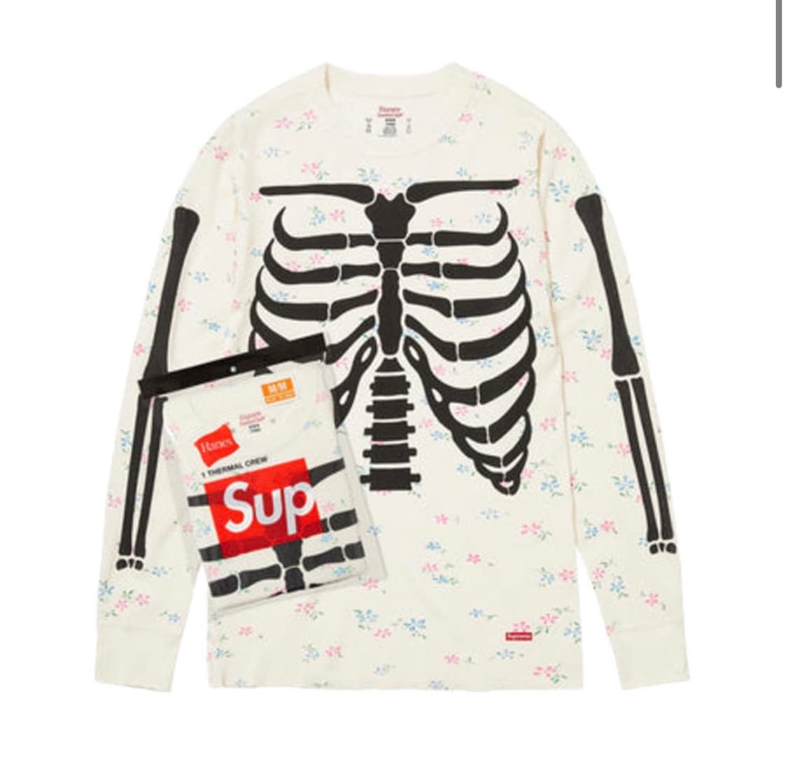 슈프림 헤인즈 본즈 써멀 크루 플로럴 m  상품이미지1