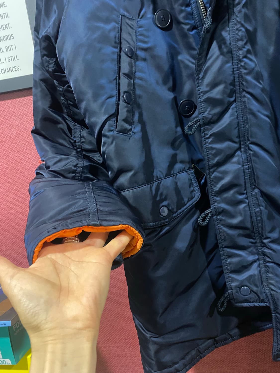 알파인더스트리 N-3B 파카 네이비 S 상품이미지4