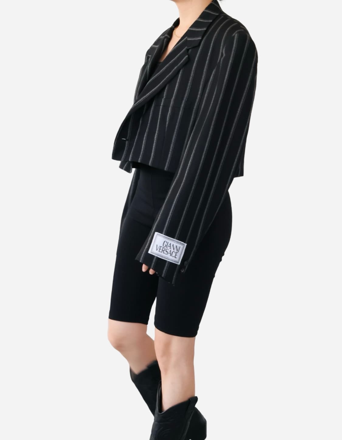 Gianni Versace Pinstripe Cropped Jacket  상품이미지3