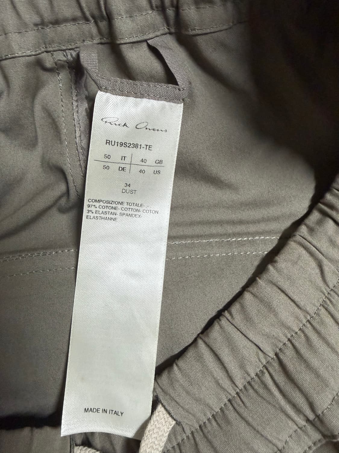 릭 오웬스(Rick Owens)의 드로우스트링 크롭 팬츠 50 상품이미지4