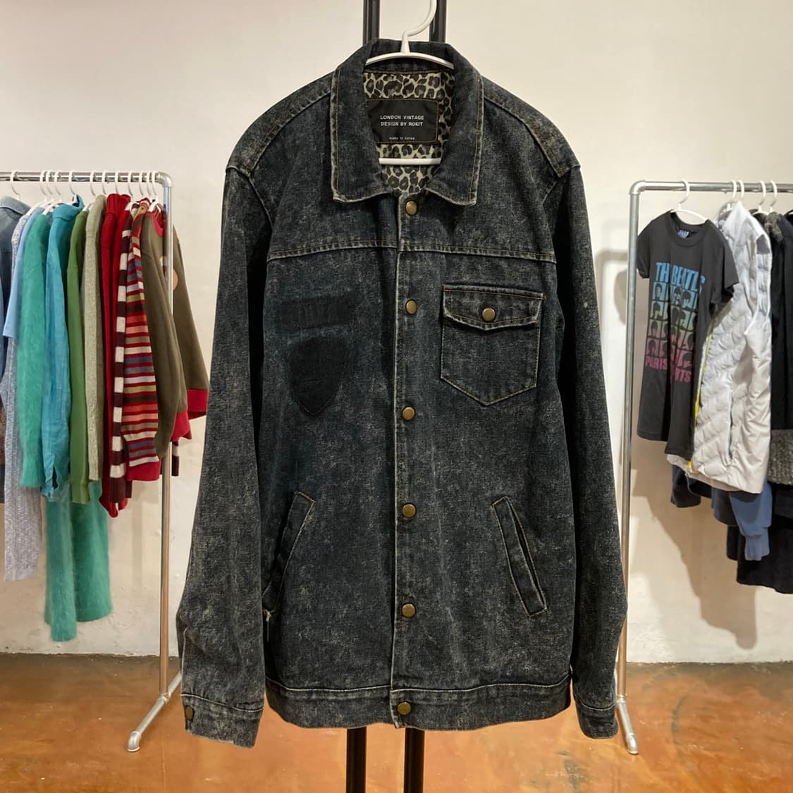 빈티지 워싱 블랙 데님 자켓 상품이미지6