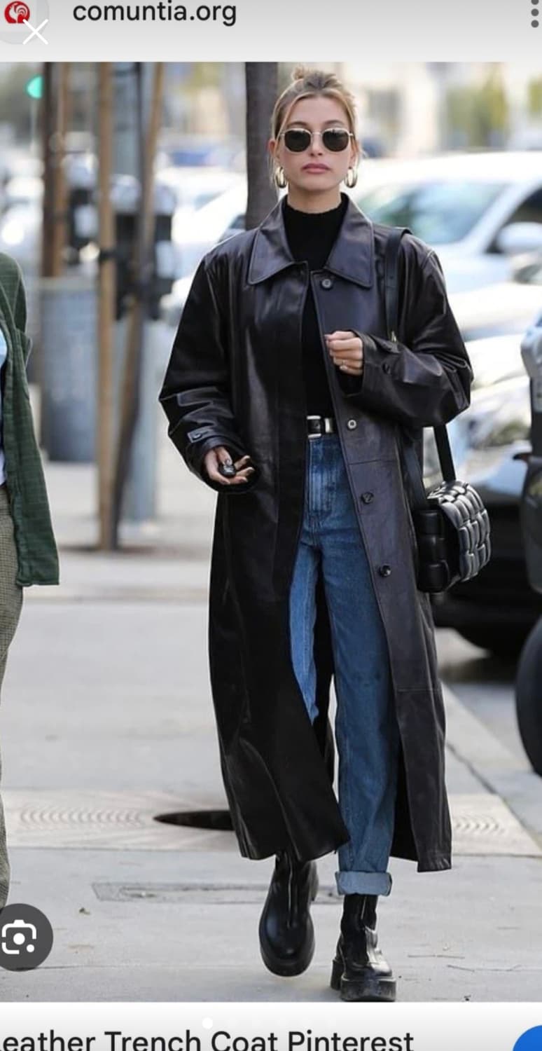 [새상품,100만원대] 블랙 레더 롱 자켓, 코트🖤 상품이미지1