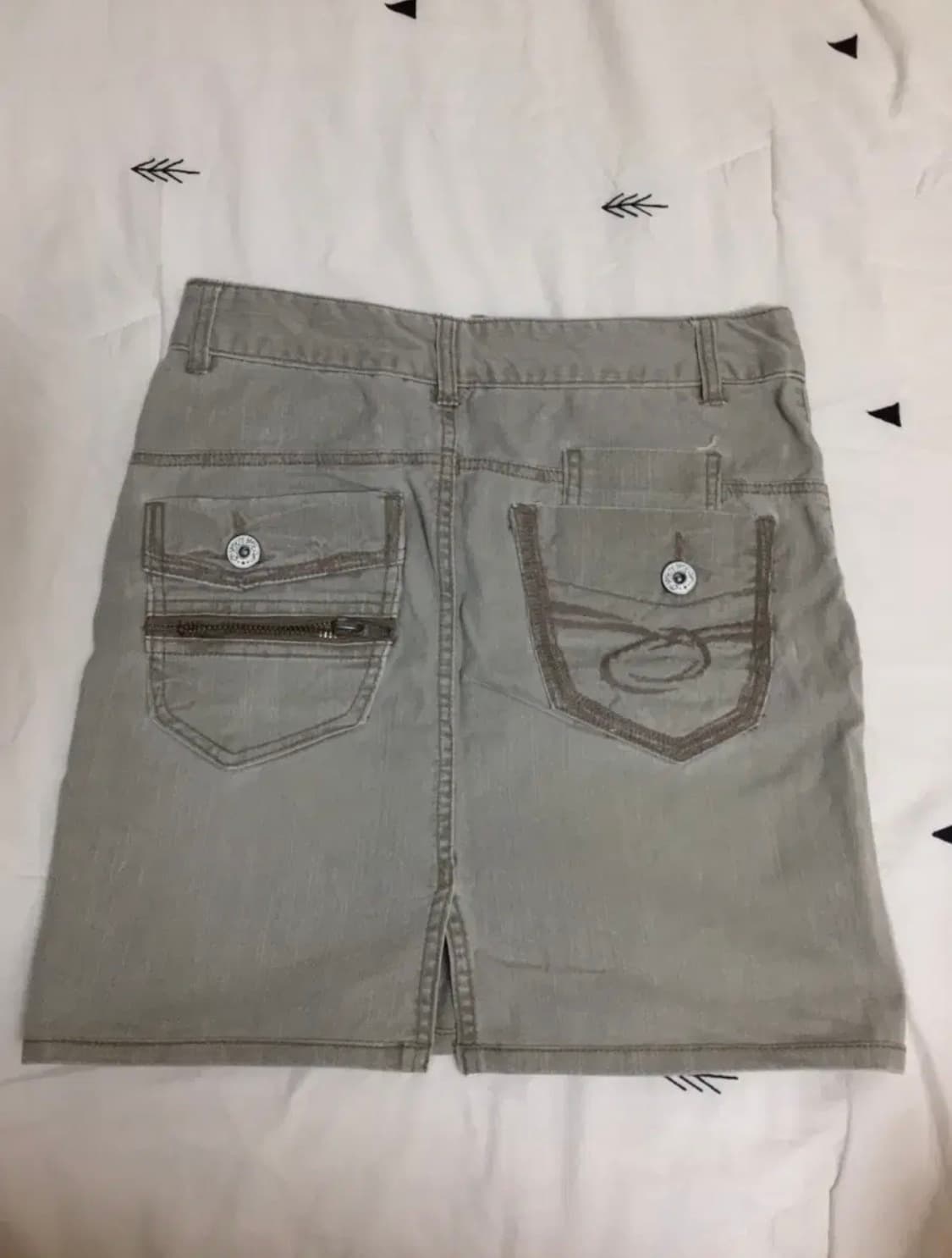 y2k 빈티지 그레이 청스커트 상품이미지1