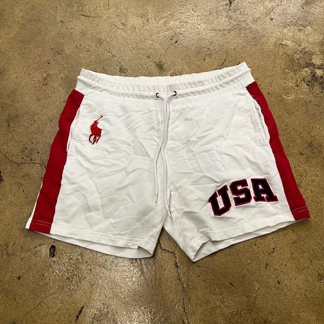 폴로 랄프로렌 빅포니 usa 화이트 레드 반바지 상품이미지2